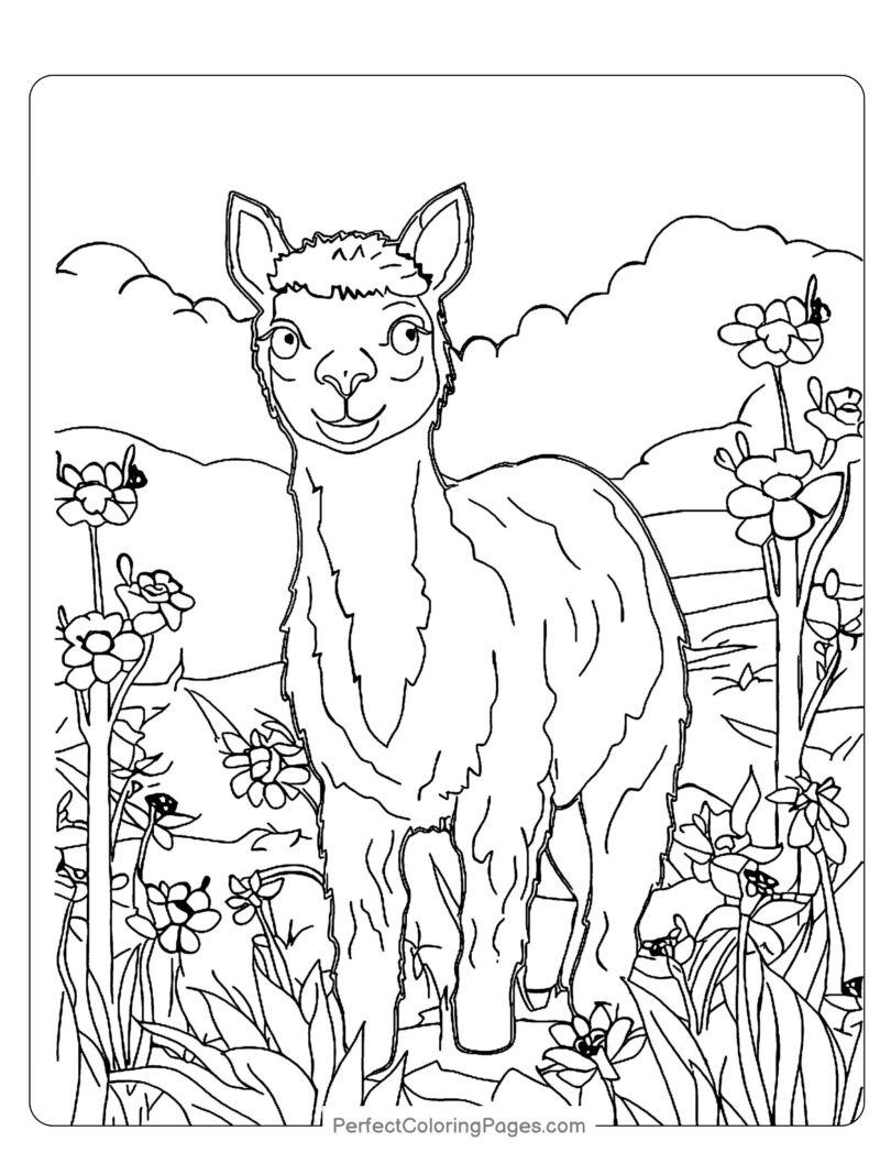 Great Collection of Alpaca Coloring Pages for Free