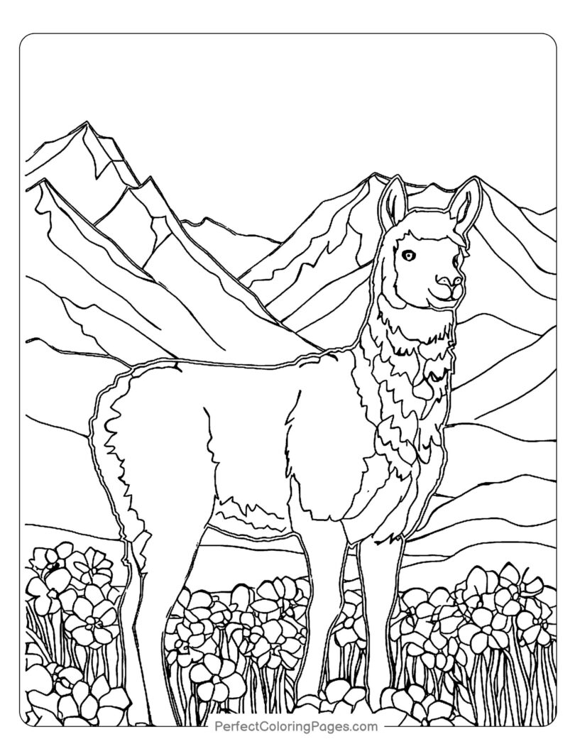 Great Collection of Alpaca Coloring Pages for Free