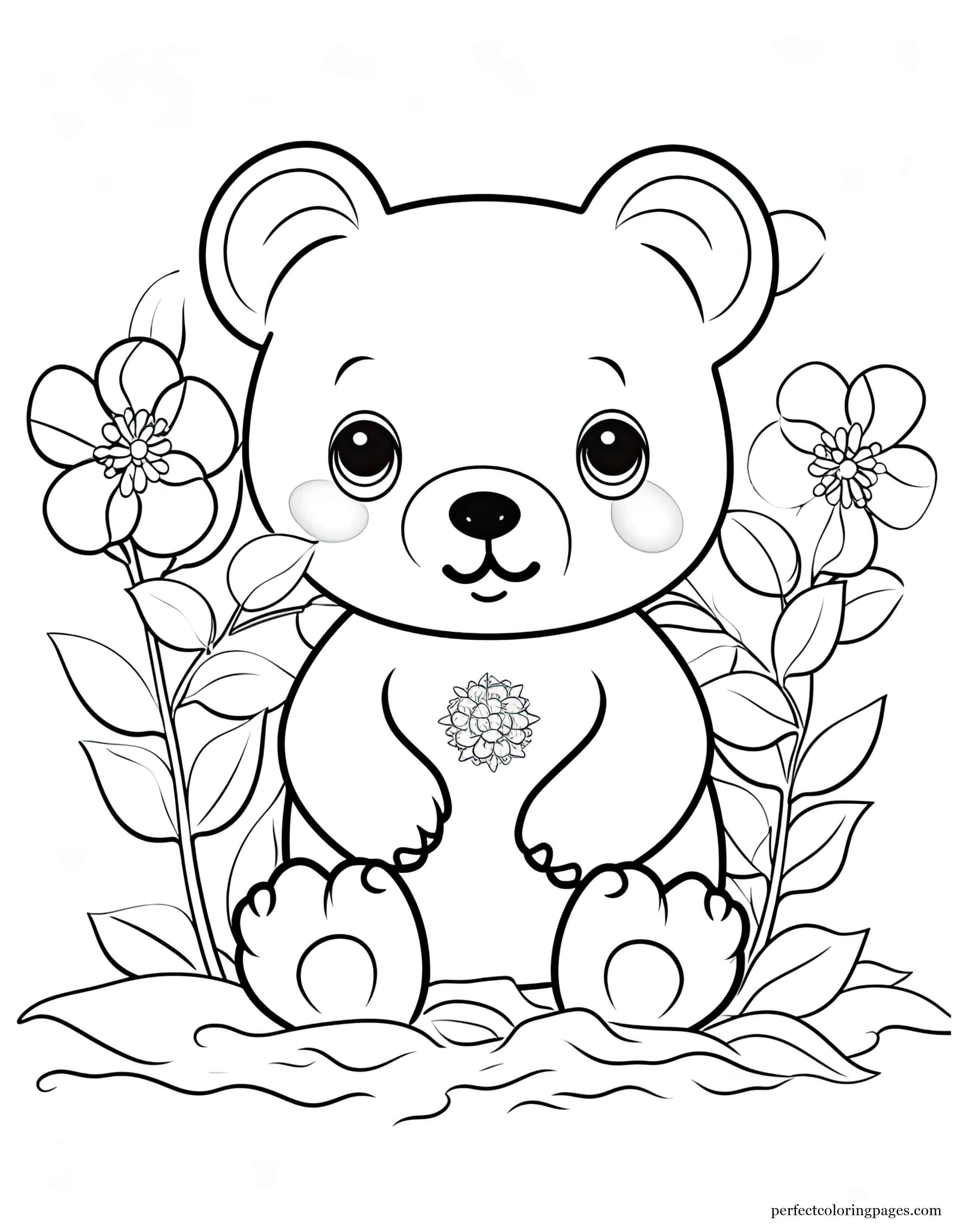 Panda Bear Relaxing Coloring Sheet for Girls